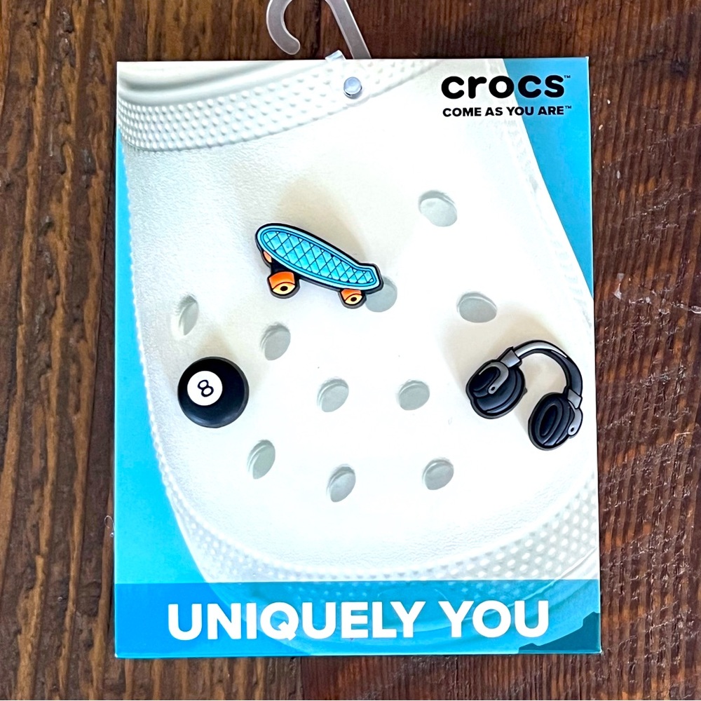 Crocs Sk8 Dude 3 Pack Jibbitz Charms, NWT